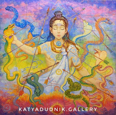 Buddha that brings Harmony to the Universe 90\90 cm — Katya Dudnik